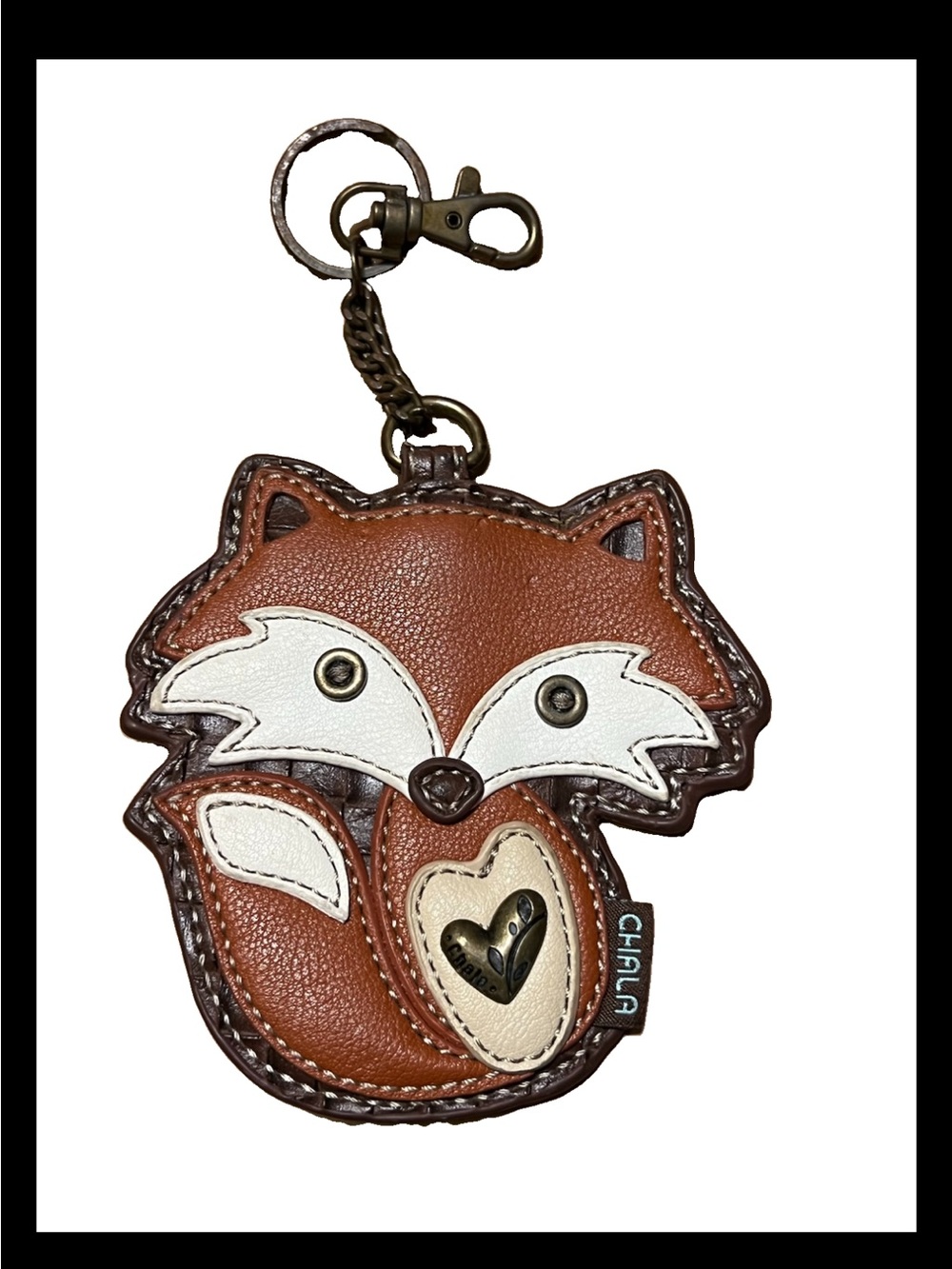 Chala Foxy Fox Western Inspired Key Chain Coin Purse Leather Bag Fob Charm